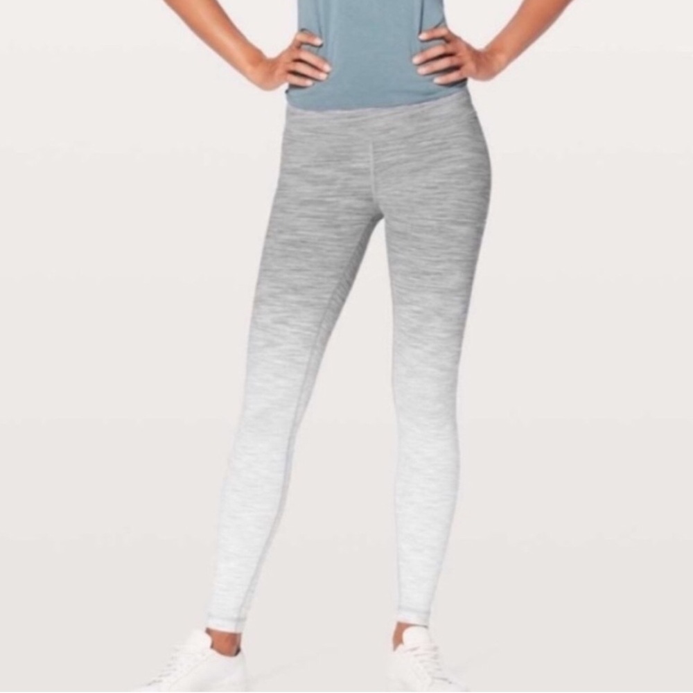 Lululemon - Wunder Under Hi-Rise Tight Full-On Luon 28" Ombre White Multi Size 8